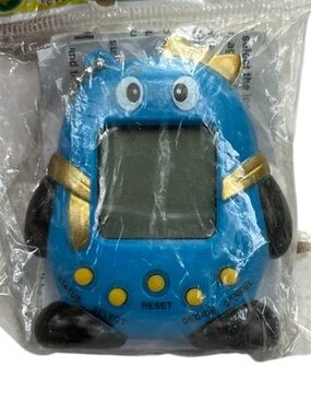 Blue Virtual Pet Clip-On Toy Wristband - Cute Monster Design